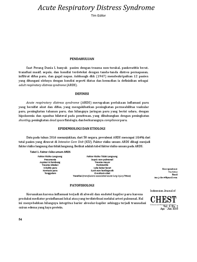 Acute Respiratory Distress Syndrome | PDF