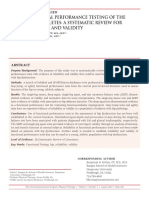 Functional Performance Testing of The Hip in Athletes A Systematic Review For Reliability and Validity