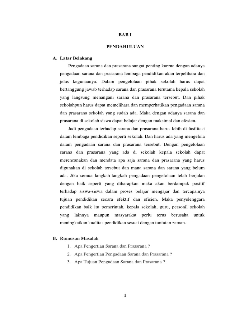 Makalah manajemen pengadaan Sarpras