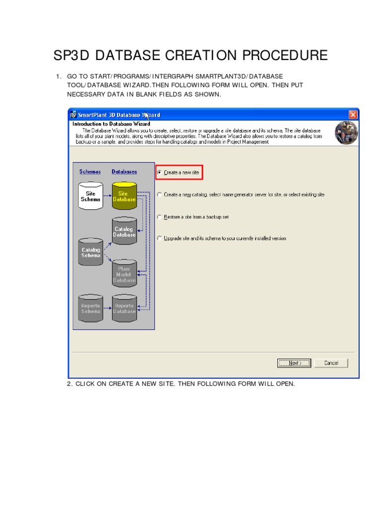 SP3D - Datbase - Creation - Procedure PDF | PDF | Databases | Computer File