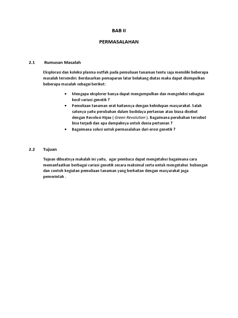 Bab Ii Permasalahan