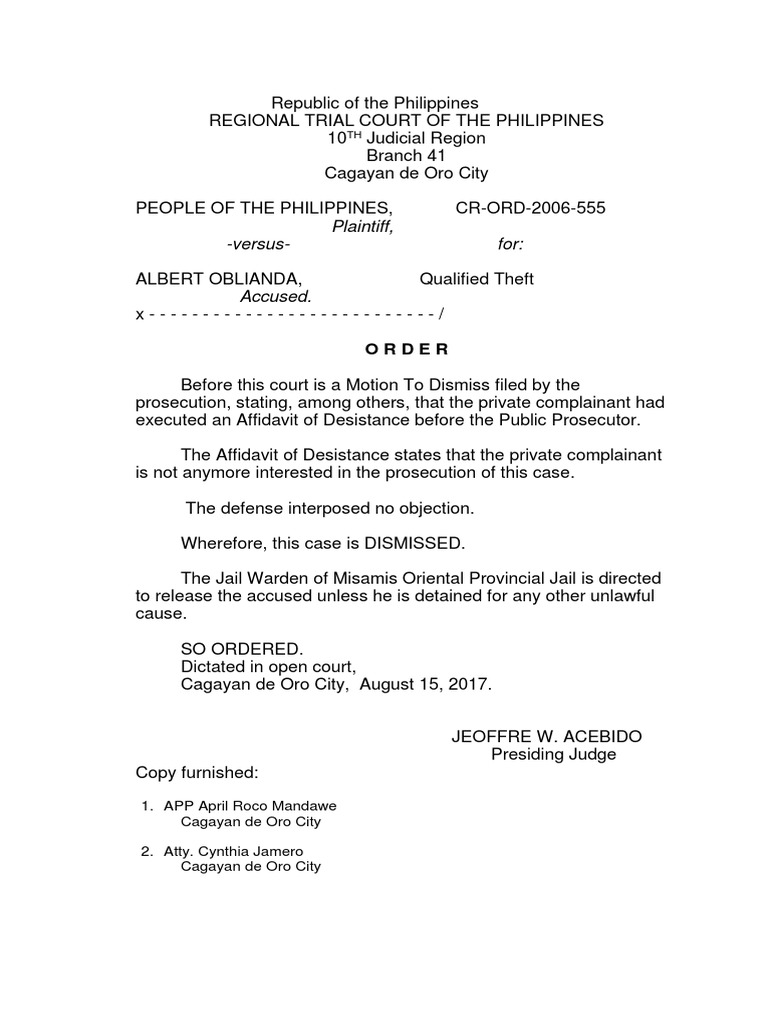 Orders | PDF | Plea | Arraignment