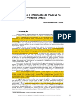 Comunicação e Informação de Museus Na Internet e o Visitante Virtual