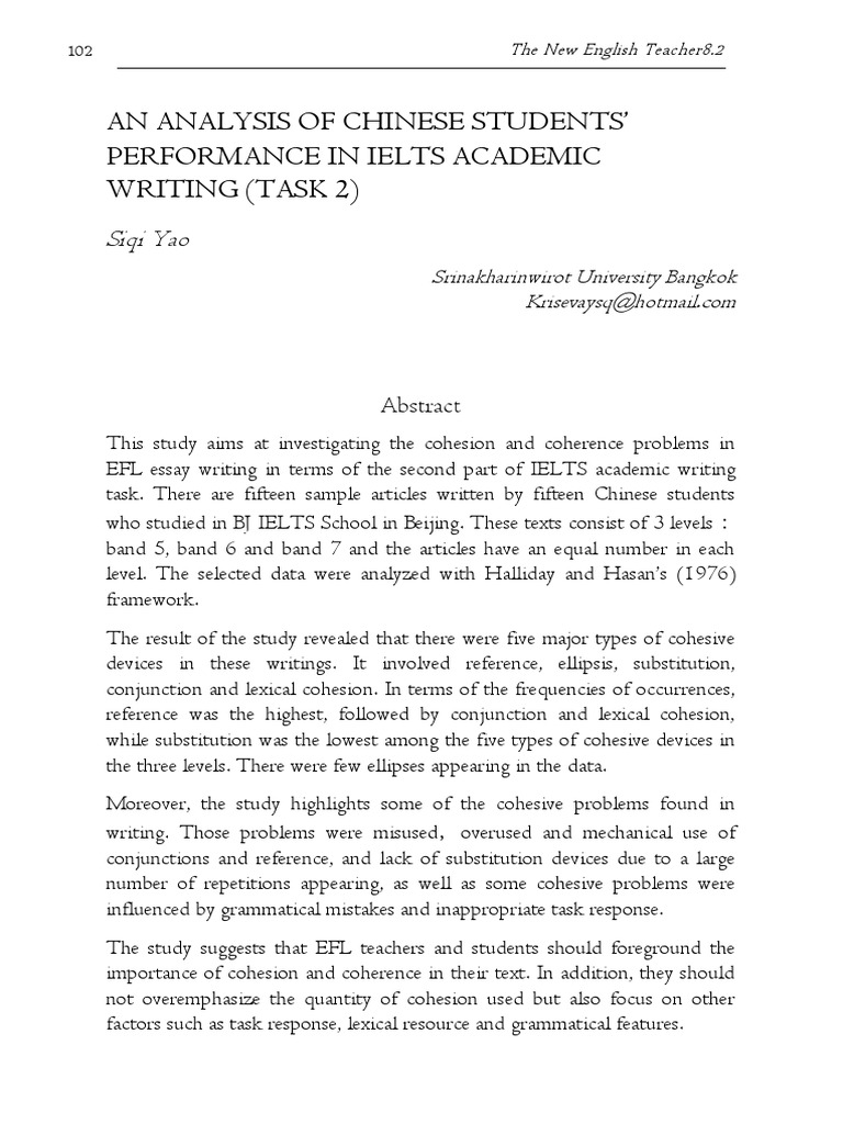 Chinese Students' IELTS Writing Analysis | PDF | Pronoun | English As A ...