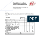 Autoevaluación de La Secuencia de Aprendizaje Uno