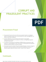 Fraudulent and Corrupt Practices