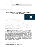 Artigos: O Conceito de Categoria Ontológica: Um Novo Enfoque