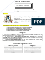 A Classe Dos Adjetivos - Ficha de Trabalho - 5º Ano