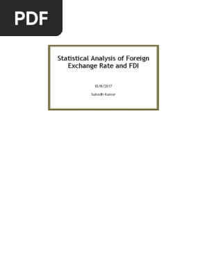 Multiple Linear Regression Analysis On Fdi And Foreign Exchange Rate - 
