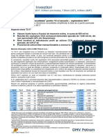 OMV Petrom Noutati Investitori T3 2017