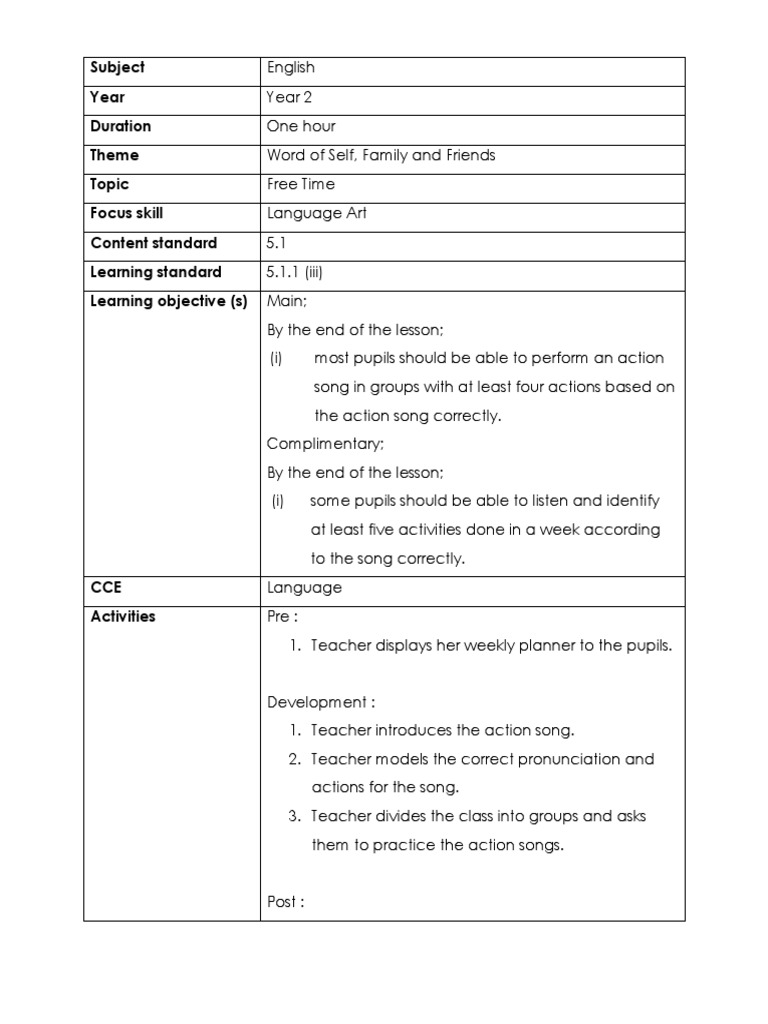 Cefr Lesson Plan | PDF | Lesson Plan | English Language