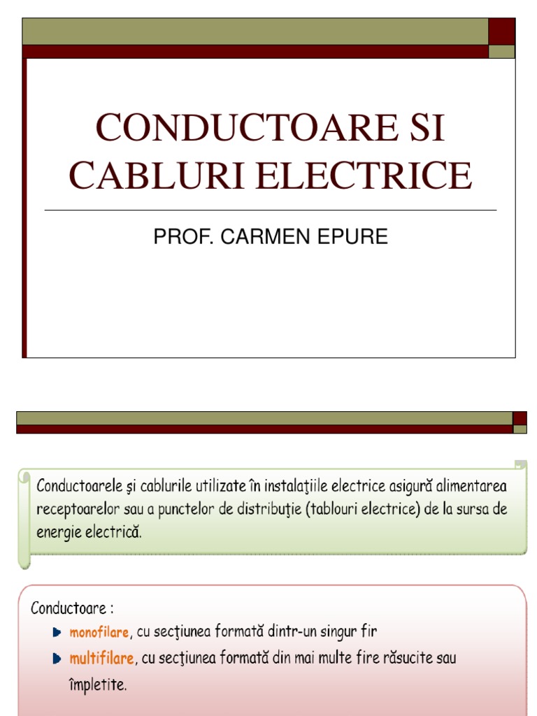 Conductoare Si Cabluri Electrice | PDF