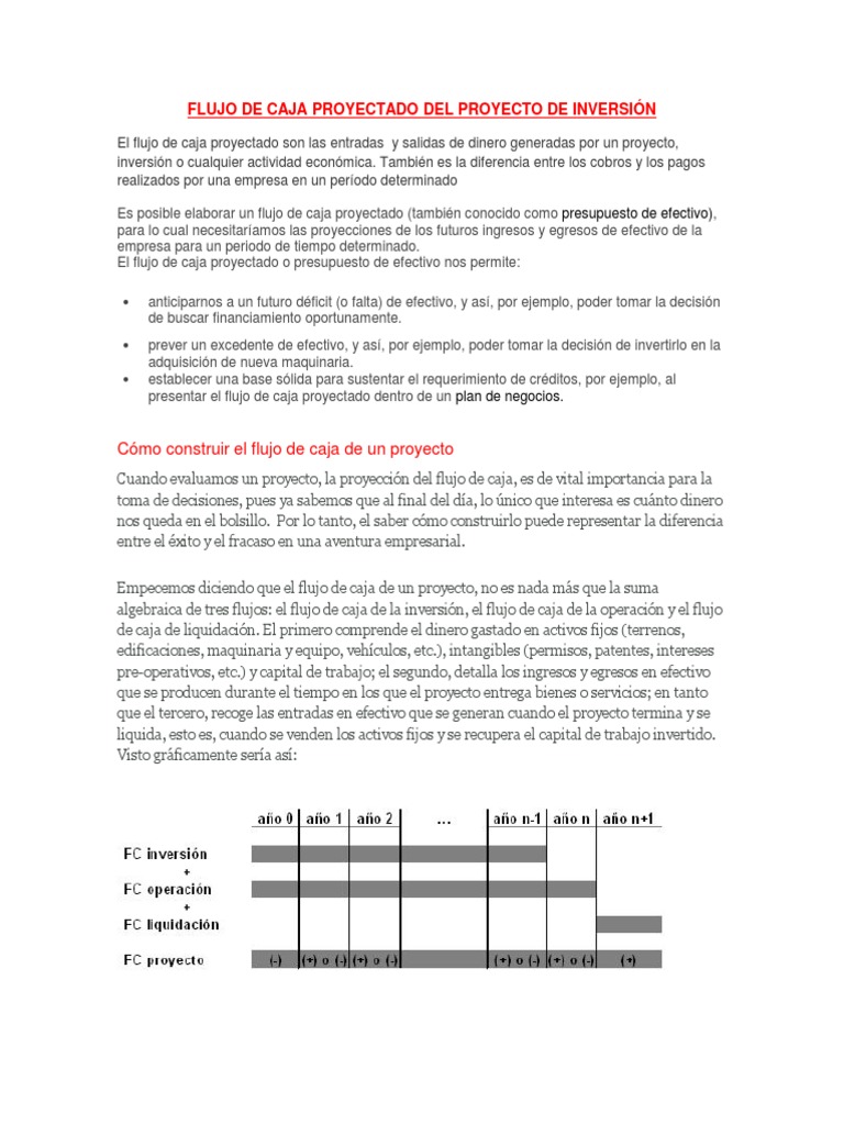 Ejemplo de Flujo de Caja Proyectado | PDF | Flujo de efectivo | Capital ...