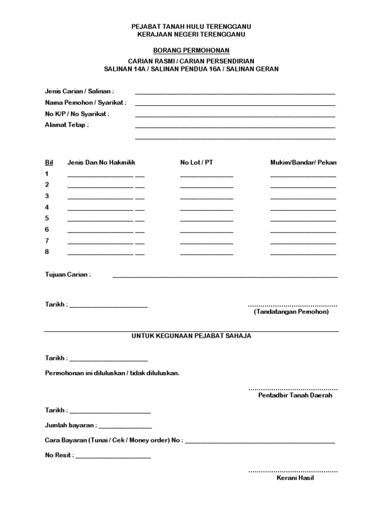 Borang Carian Rasmi Pdf