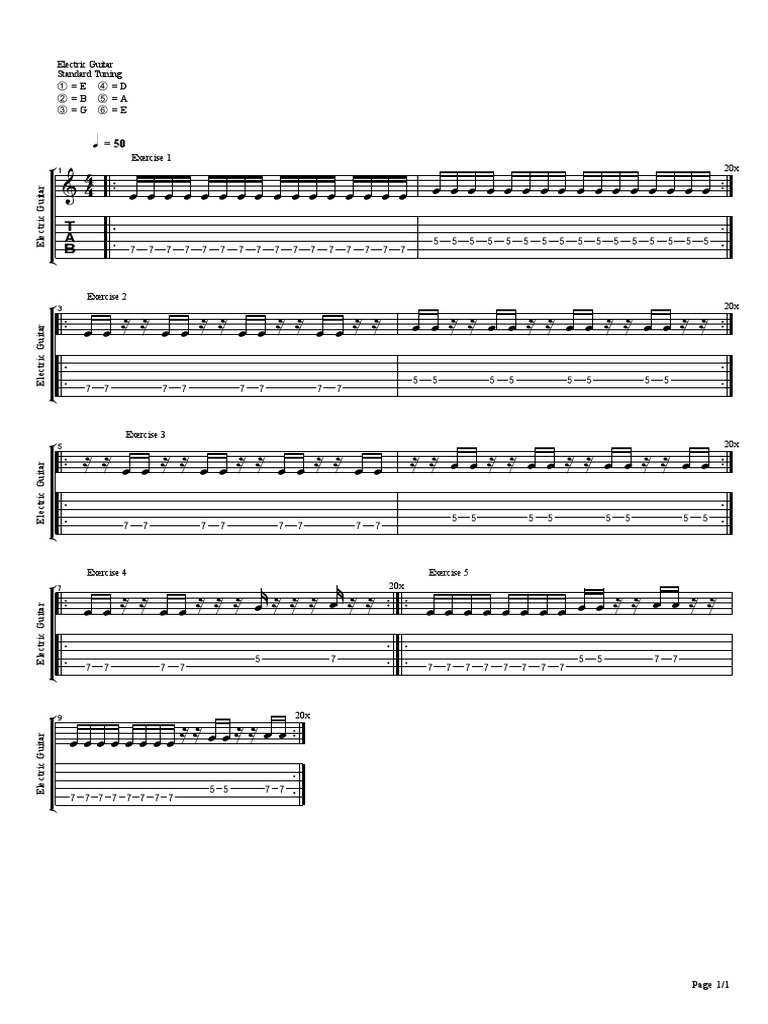 Standard Tuning Exercises A Visual Guide to Fundamental Electric
