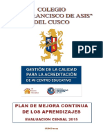 Plan mejora aprendizajes ECE Cusco 2015