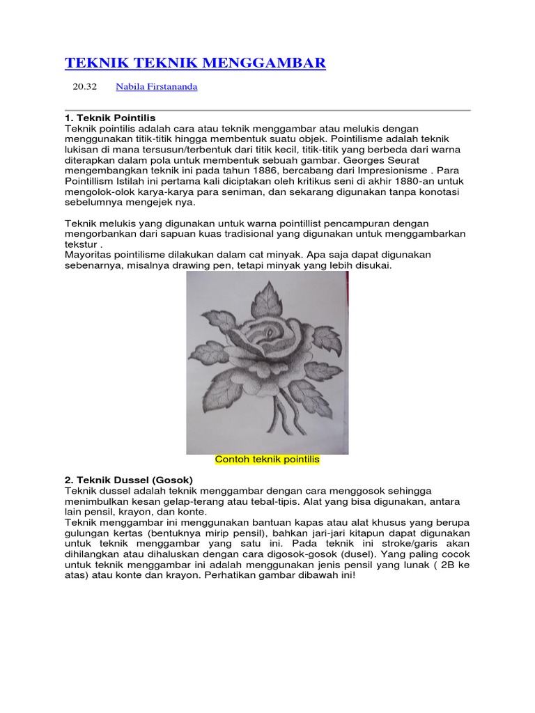 Teknik Pointilis dalam Menggambar | PDF | Metode & Bahan Ajar | Griya ...