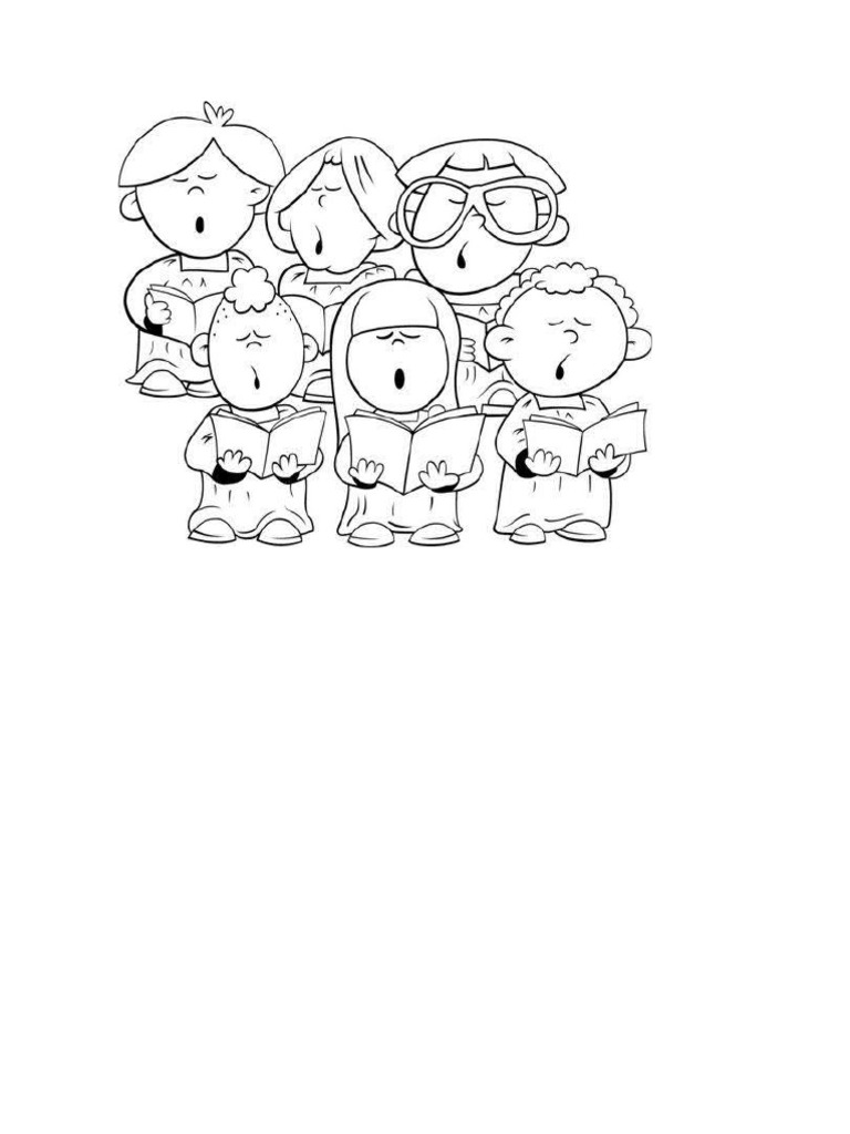 Niños Cantando para Colorear | PDF