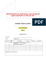  INFORME TECNICO. Deslizamiento Material Por Escorrentía de Agua Pluvial