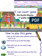 "I Can Count" Game: Mrs - Savita Sharma 1 Grade Class