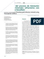 Mineralogía del proceso de lixiviación de oro refractario con tiosulfato