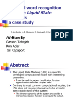 Liquid State Machine: Isolated Word Recognition With The: A Case Study