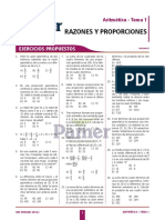 Razones Y Proporciones: Ejercicios Propuestos