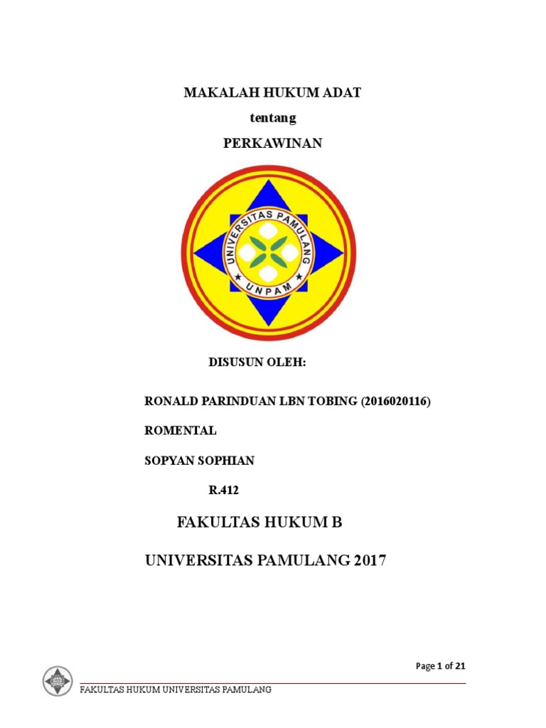 Makalah Perkawinan Hukum Adat