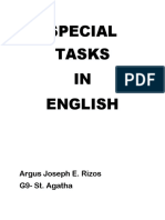SPECIAL TASKS in English