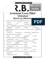 RRB Allahabad ALP Previous Paper PDF