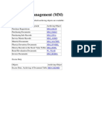 Materials Management (MM) : MM - Eban MM - Ekko MM - Eina MM - Asmd MM - Matbel MM - Invbel MM - Hdel W - Vkab MM - Rebel