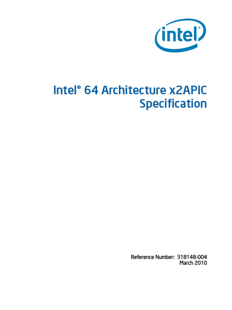 Intel® 64 Architecture x2APIC Specification | PDF | Intel | X86 ...
