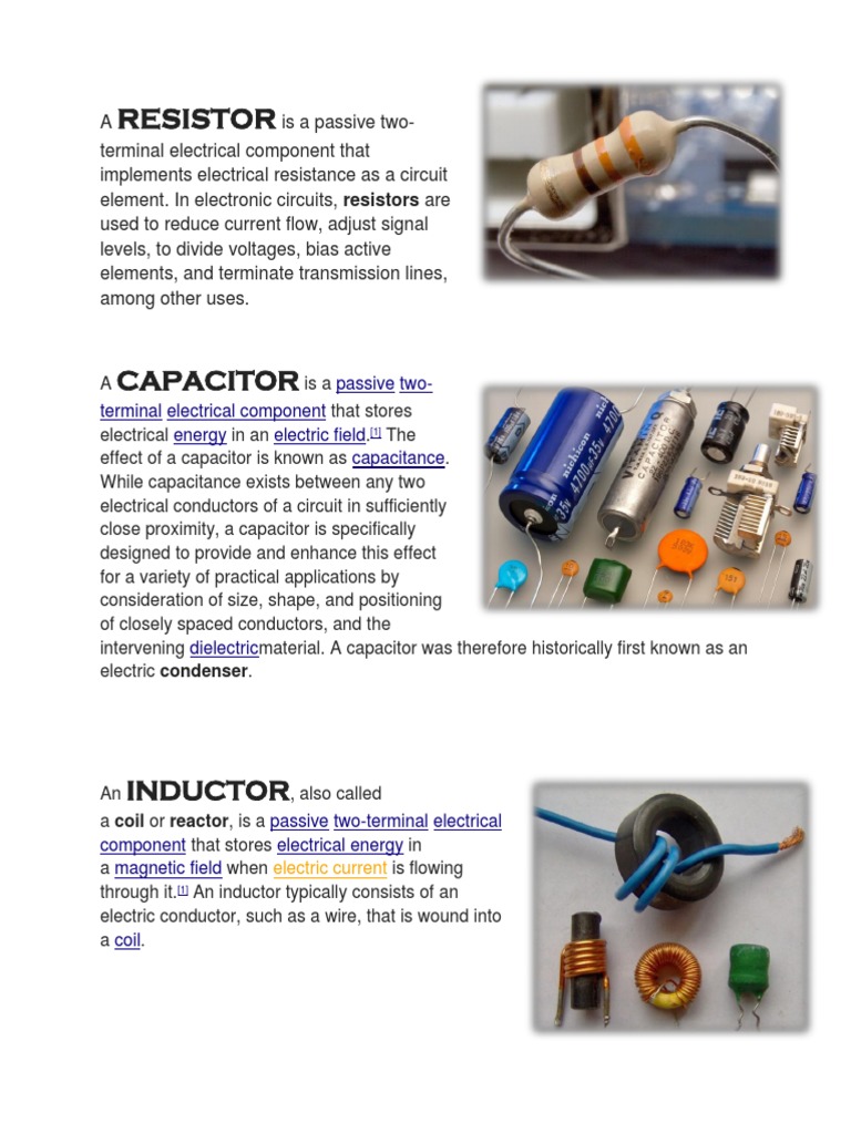 RESISTOR CAPACITOR INDUCTOR TRANSISTOR DIODE Diode Semiconductors