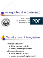 Gli Algoritmi Di Ordinamento