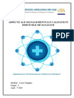 Aspecte Ale Managementului Calitatii În Serviciile de Sanatate