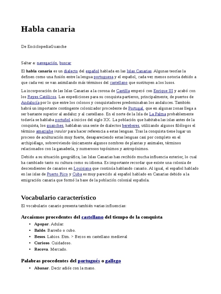 Habla Canario | PDF | Lengua española | Islas Canarias