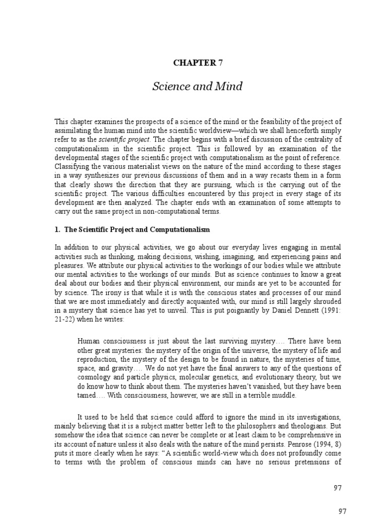 7 (1) - Mind and Science | PDF | Mind | Philosophy Of Mind