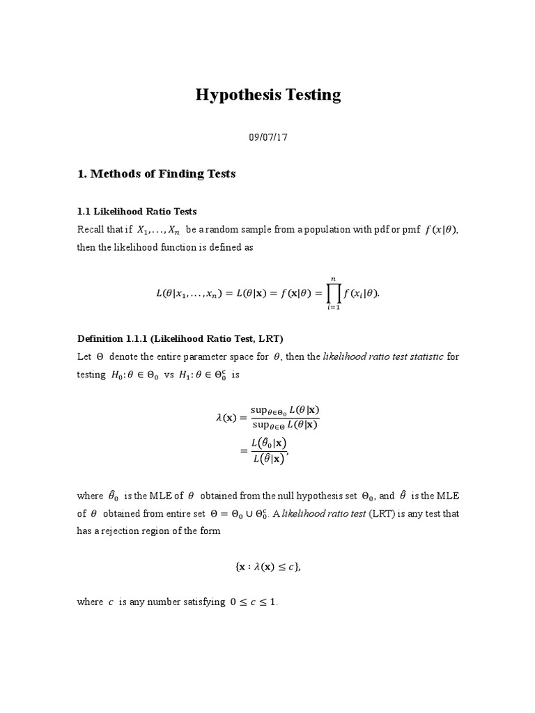 Hypothesis Testing Final Pdf Statistical Hypothesis Testing