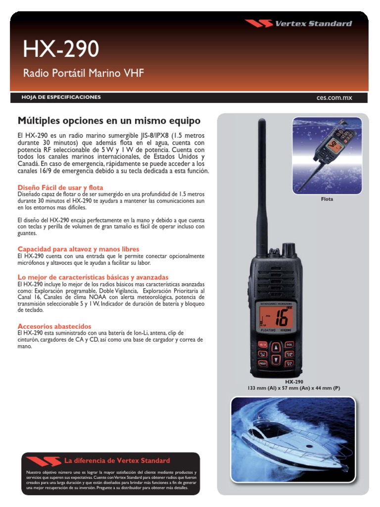 Brochure HX 290 | PDF | Radio | Electrónica