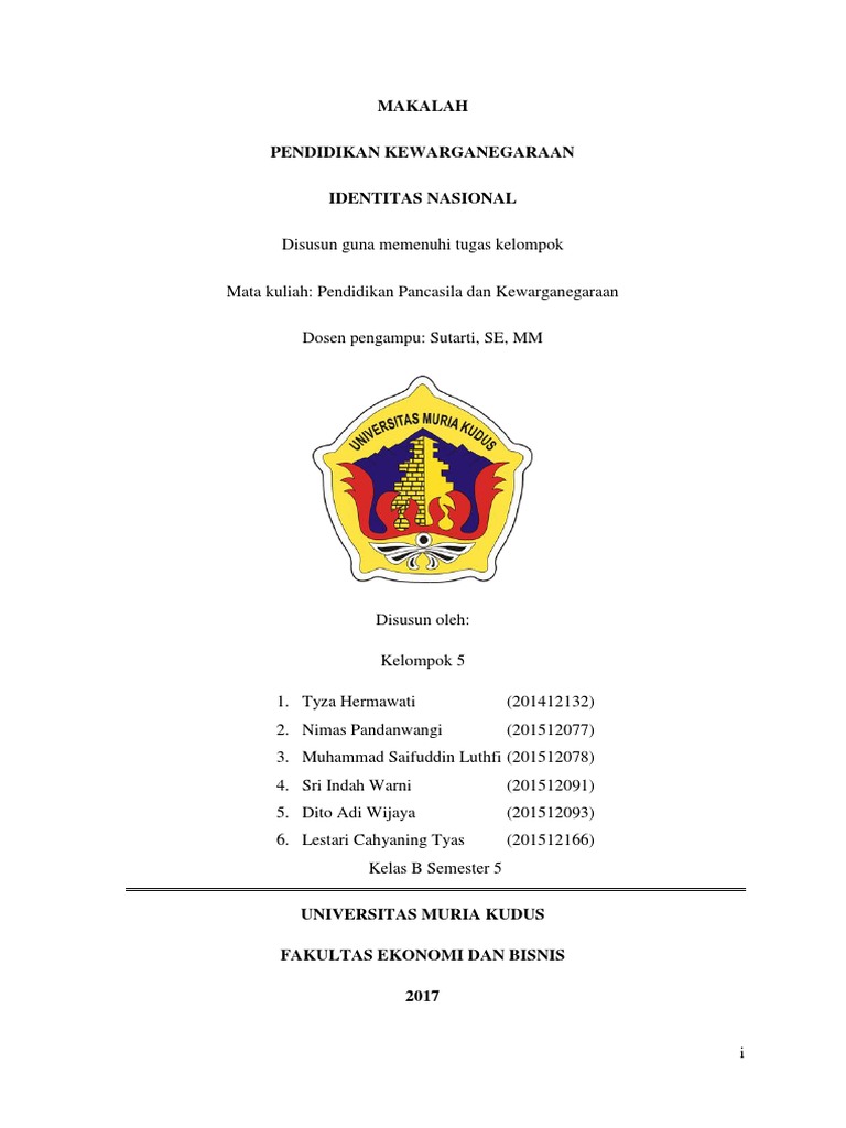 Pendidikan Kewarganegaraan Dan Identitas Nasional