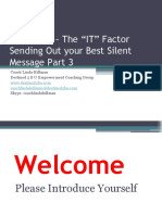CHARISMA - The "IT" Factor Sending Out Your Best Silent Message Part 3