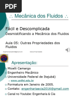 #5 Outras Propriedades Dos Fluidos Mecanica Dos Fluidos