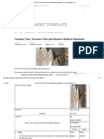 Ceramic Tiles, Terrazzo Tiles and Mosaics Method Statement