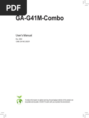 Mb Manual Ga G41m Combo V2 0 E Usb Bios