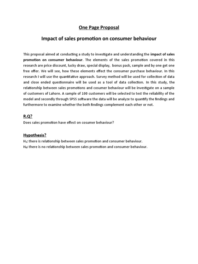 Impact of Sales Promotion on Consumer Behavior | PDF