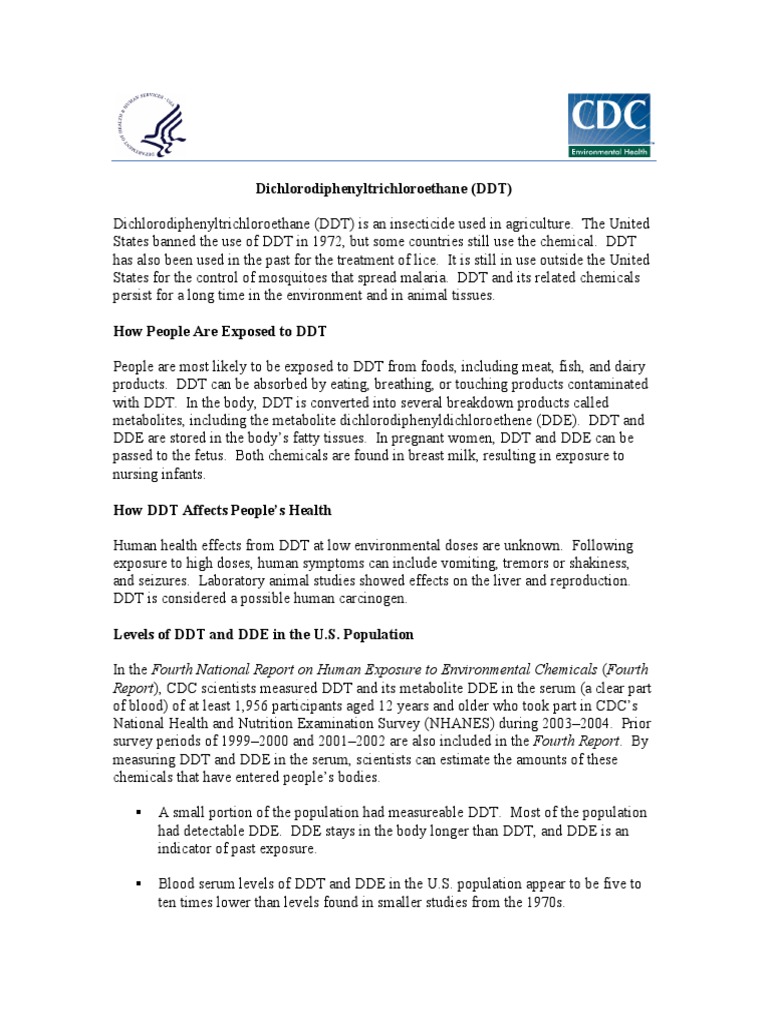 DDT Factsheet Medical Specialties Environmental Science