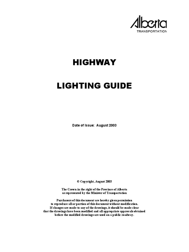 Highway Lighting Guide Pdf Controlled Access Highway Lighting