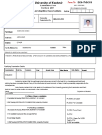 Examination Form for B.ed Examination (2014)