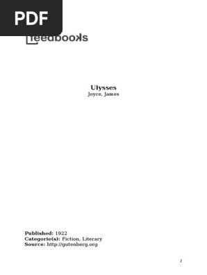 Jamesjoyce Ulyssespdf James Joyce A Portrait Of The - 