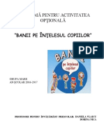 Programă Pentru Activitatea Opţională Banii Pe Intelesul Copiilor